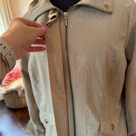 Laura Ashley, Gold, zip up jacket size small - Picture 2 of 6